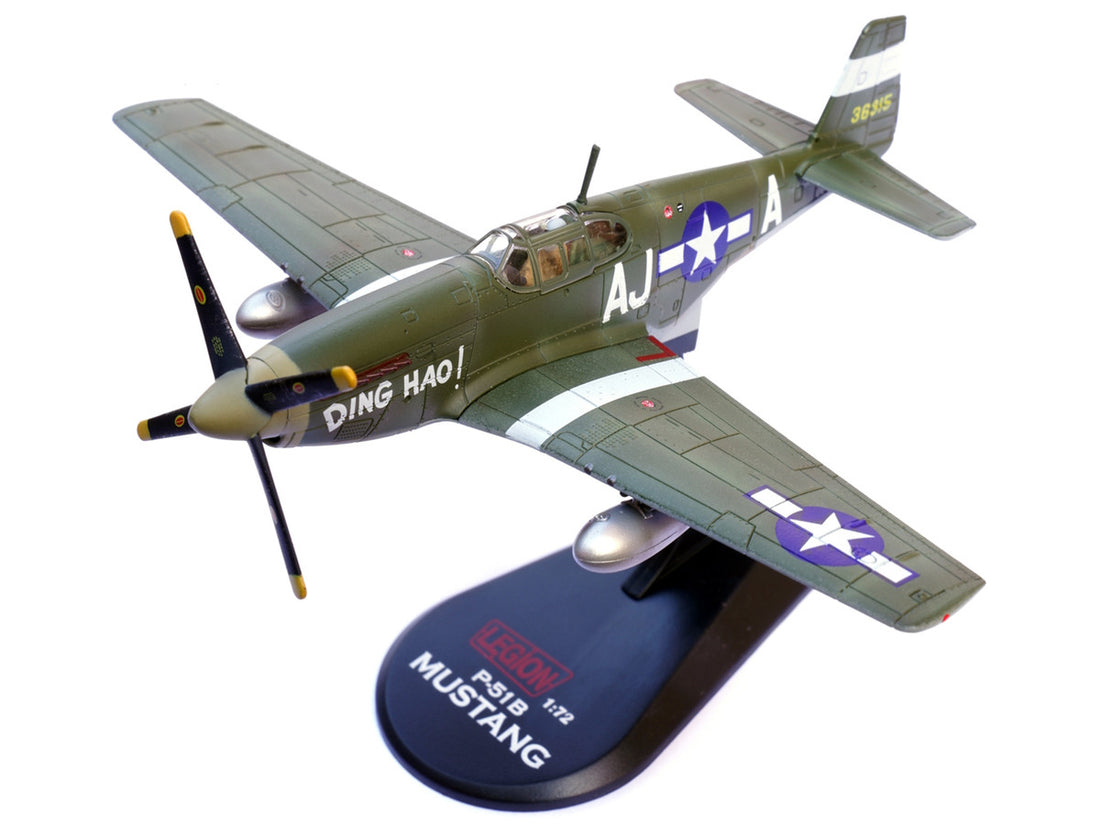 North American P-51B Mustang Aircraft "Ding Hao! 356th Fighter Squadron 354th Fighter Group" (1944) United States Army Air Forces 1/72 Diecast Model Airplane by Legion-2