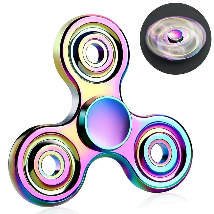 Rainbow Chameleon Tri Metal EDC Fidget Spinner-0