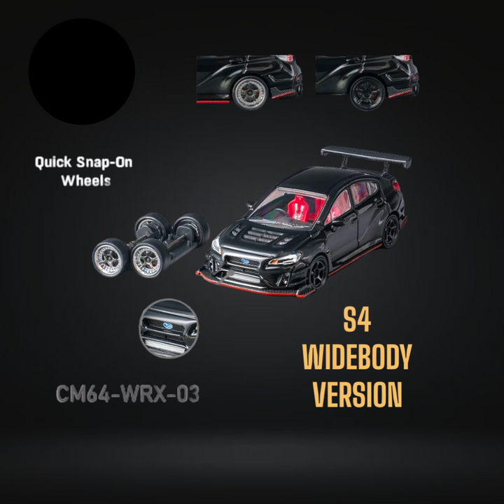 Subaru WRX S4 WideBody Kit Black 1:64 by CM Model CM64-WRX-03