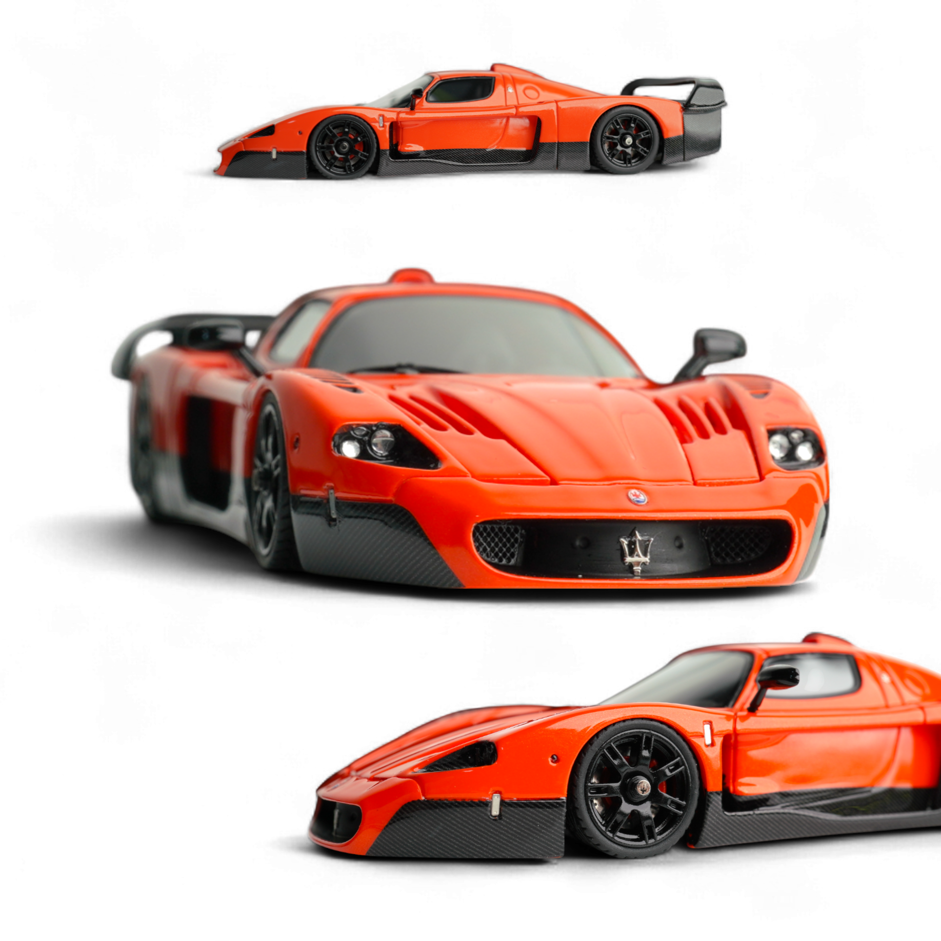 Maserati MC12 Stradale Corsa 2-Tone Orange - Carbon FIber - Resin 1:64 by YM Model