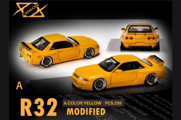 Nissan Skyline R32 Pandem Rocket Bunny Widebody Modified ORANGE YELLOW 1:64 by Error404 Multi View