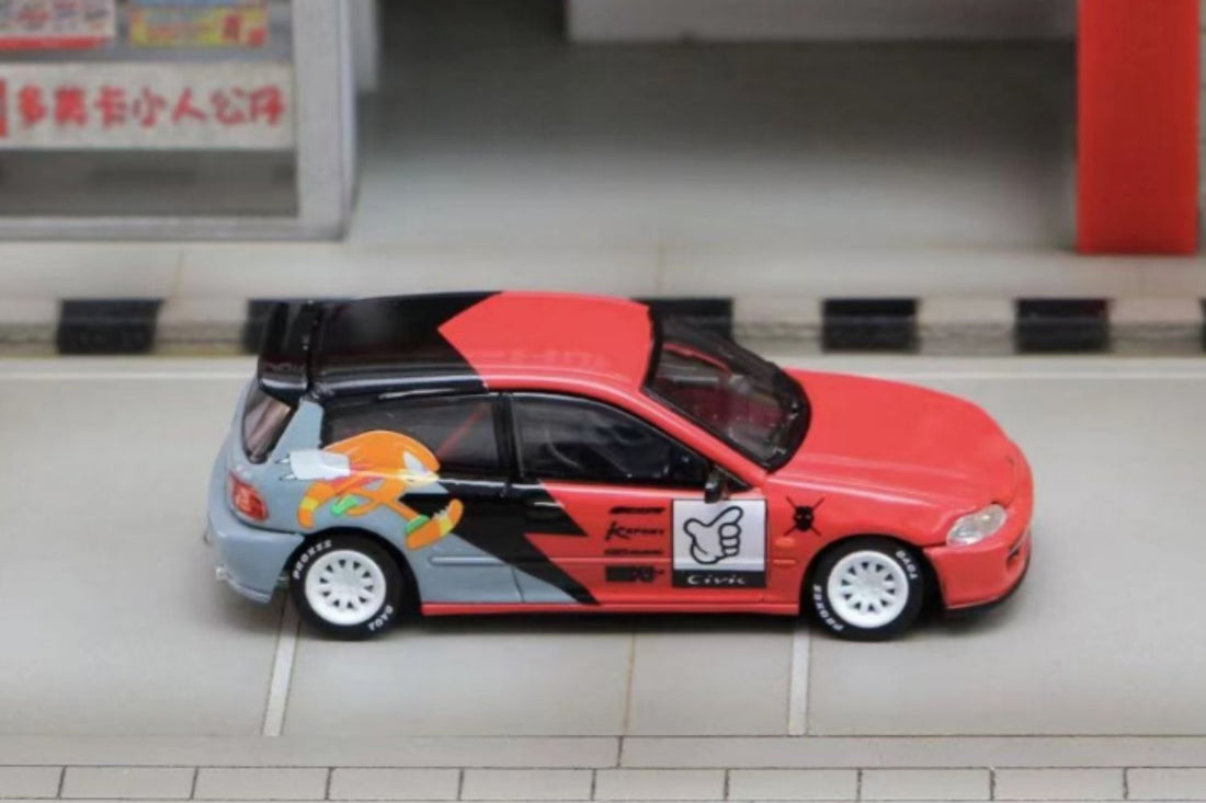 Honda Civic EG6 "KNUCLES" Sonic livery 1:64 by Street Weapon Side View