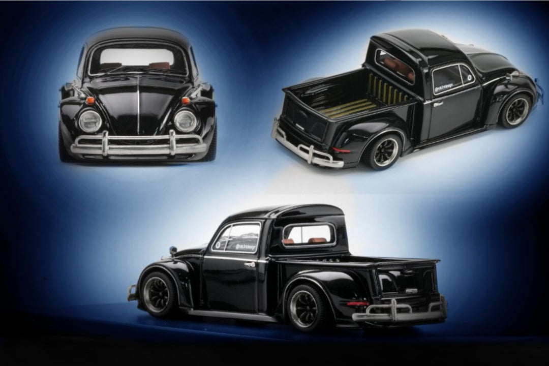 Volkswagen Beetle Pickup Truck FUSCUP in Black 1:64 by YM Model X Robert Design Multi View