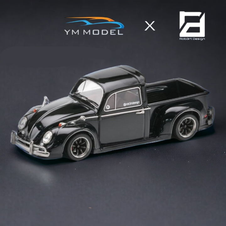 Volkswagen Beetle Pickup Truck FUSCUP in Black 1:64 by YM Model X Robert Design