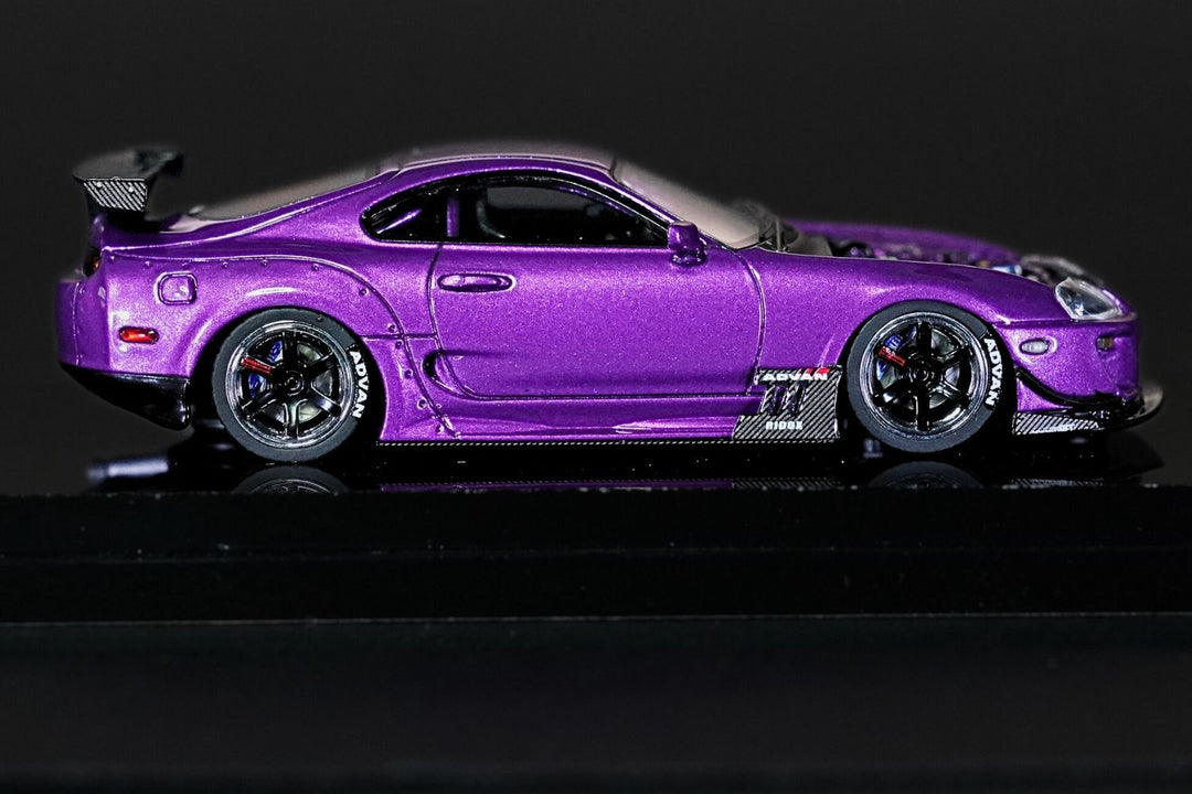 Toyota Supra JZA80 Limited to 199 Pcs + Bonus Gift Custom Pin 1:64 by YM Model Side View