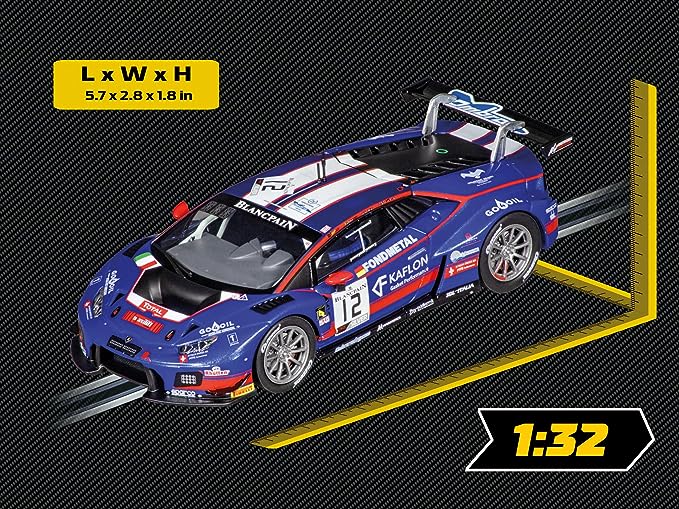 Lamborghini Huracan GT3 "Ombre Racing, No 12" Spa 2019 Carrera 1:32 Scale Digital Slot Car 20031030 With Dimensions