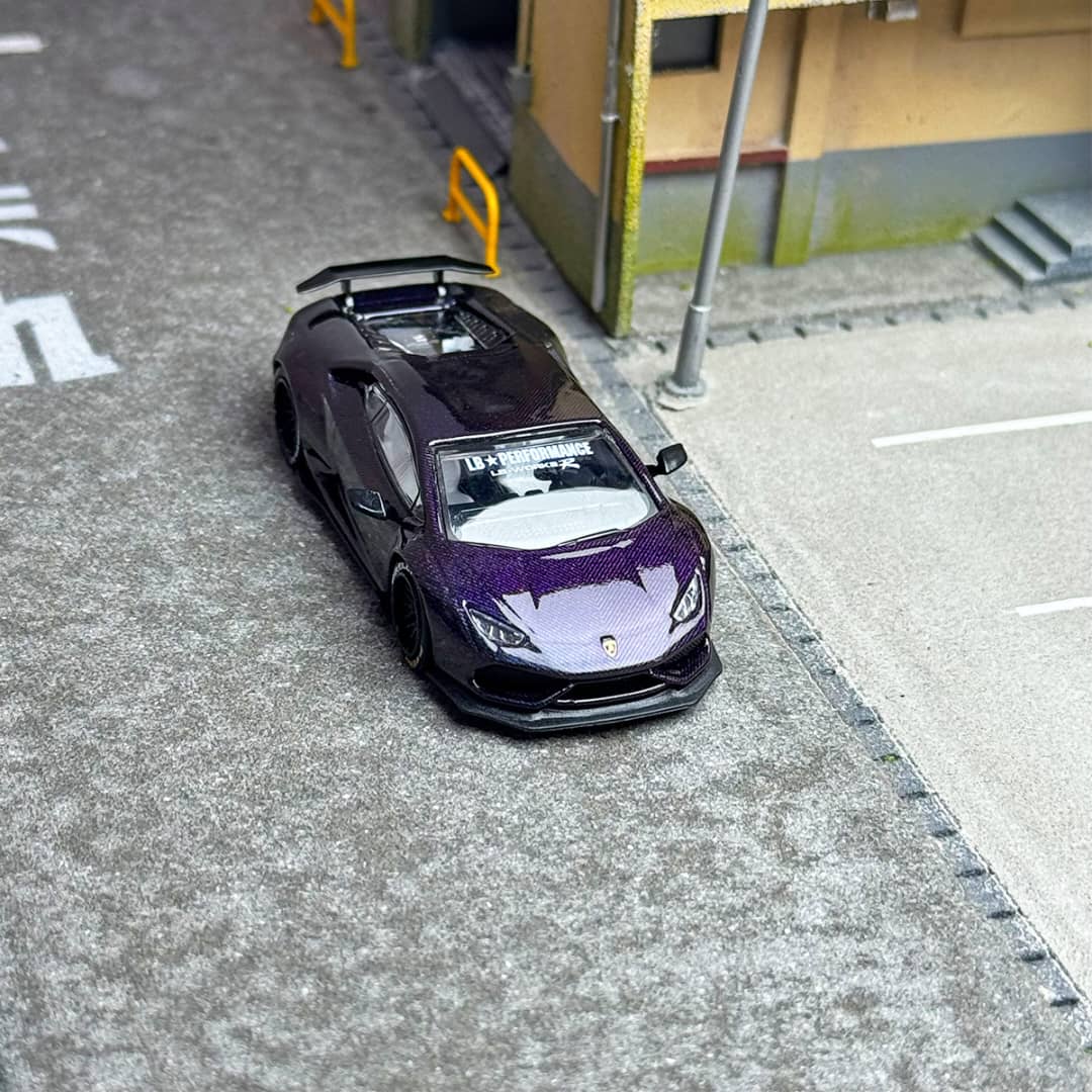 Lamborghini Huracan LP610, LB1.0 Modified Magic Purple Carbon Color 1:64 Scale Diecast Model by King Model