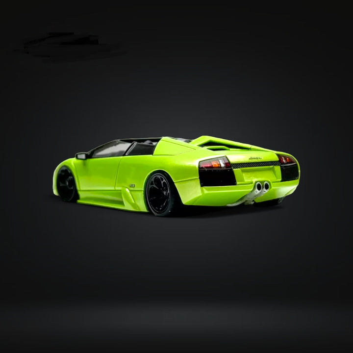 Lamborghini Murcielago Roadster Green 1:64 Resin by Cars' Lounge Rear View