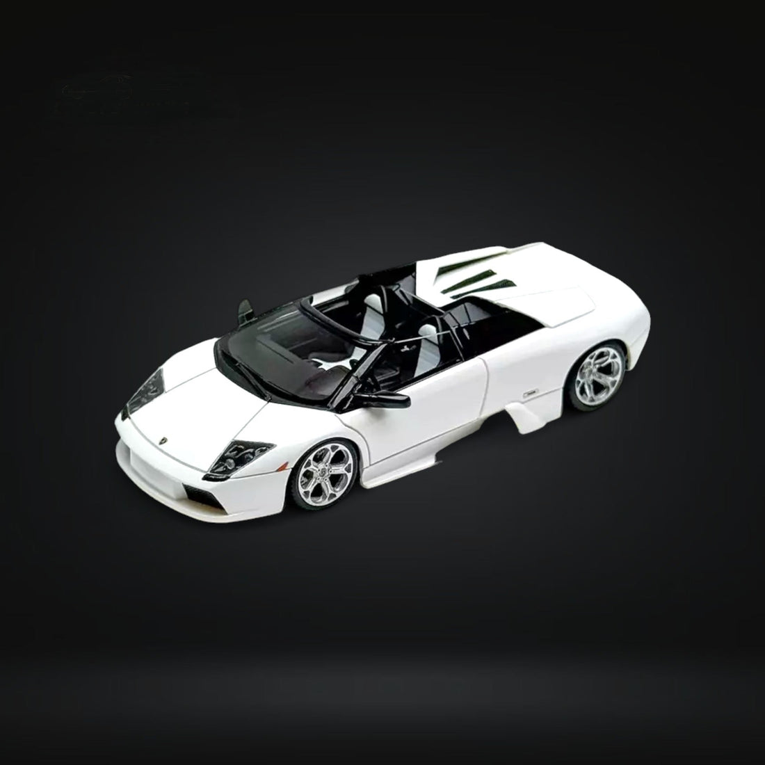 Lamborghini Murcielago Roadster White 1:64 Resin by Cars' Lounge Angle View