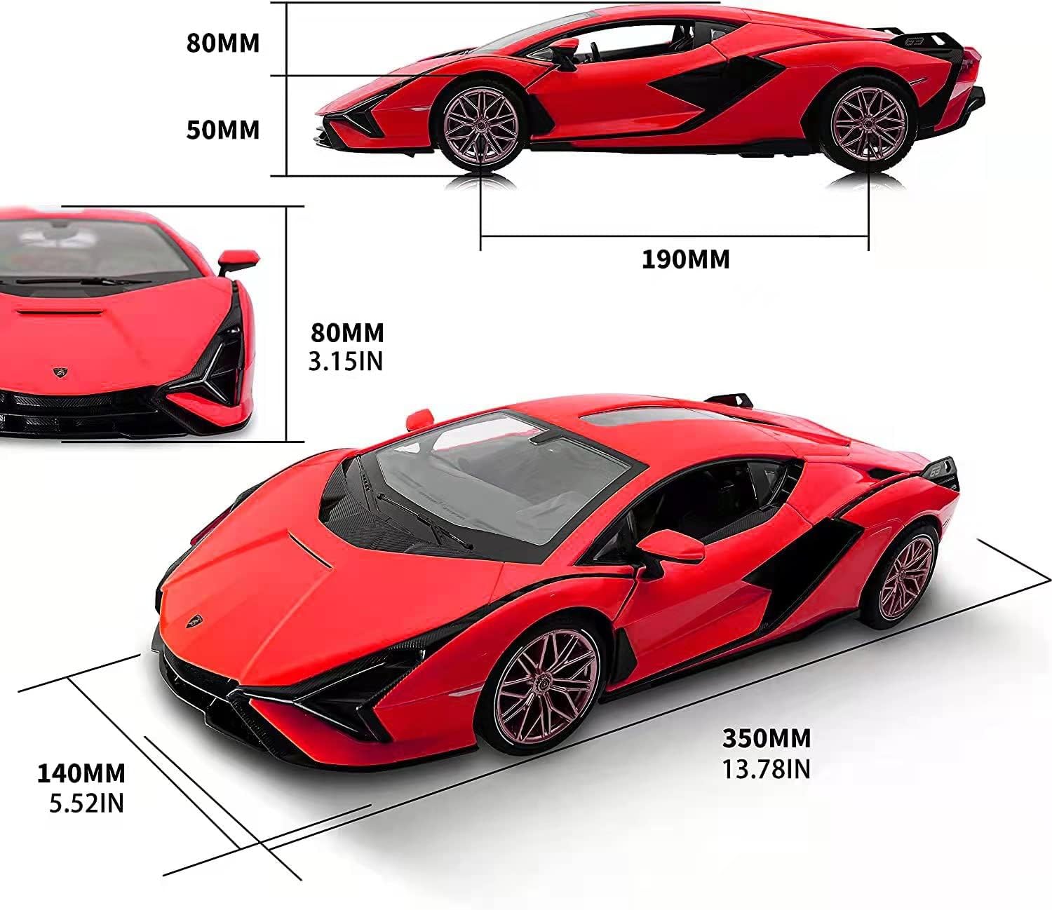 Lamborghini Sian (Red) 1:14 Scale Remote Control Car by Rastar 2