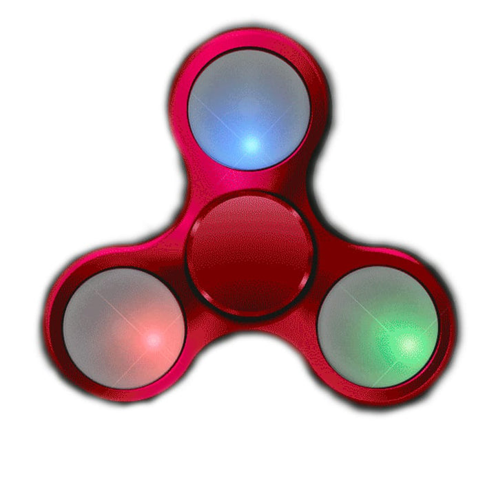 Red Metallic LED EDC Fidget Spinner-0
