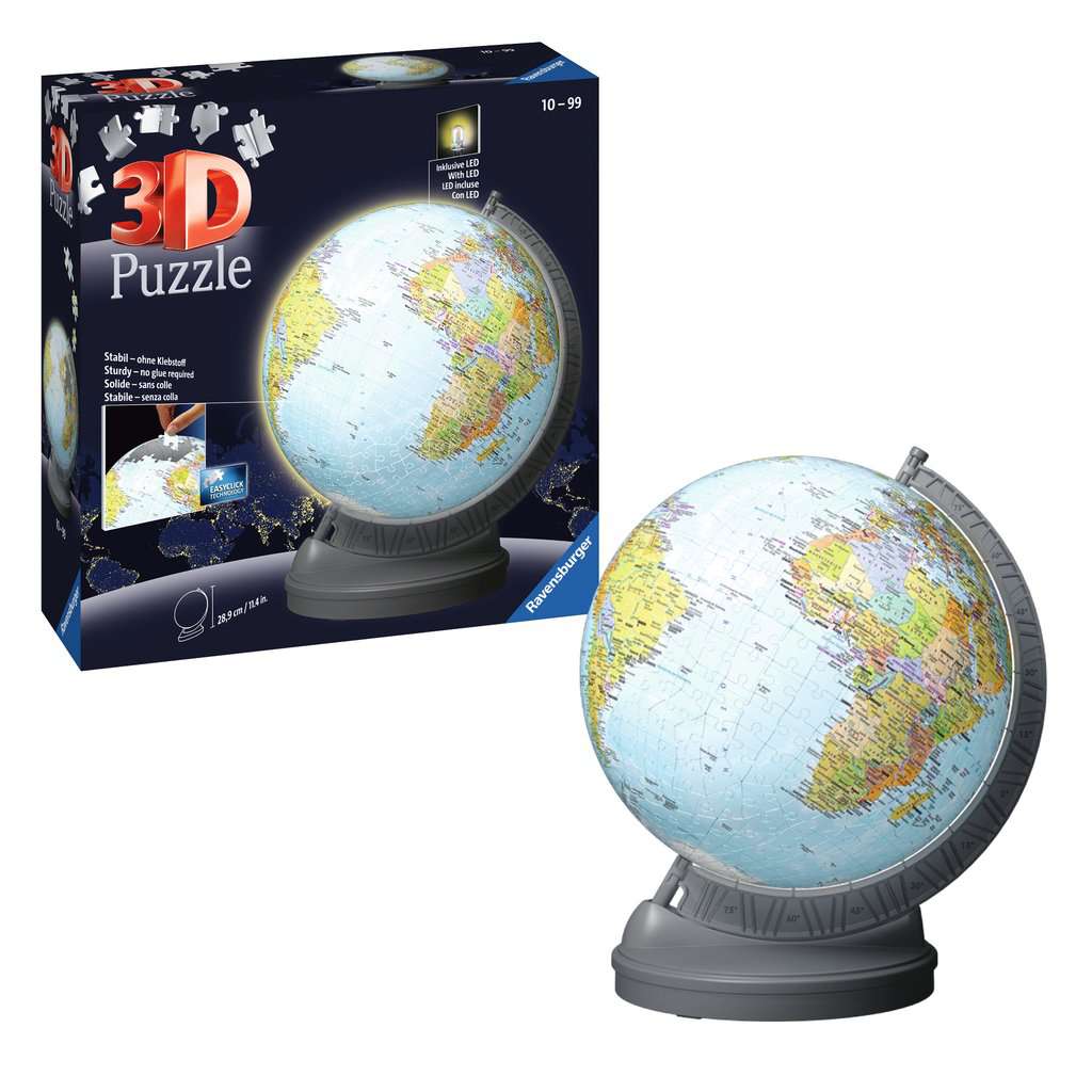 Light-Up Globe with Stand 548 Piece 3D Jigsaw Puzzle Ravensburger 3