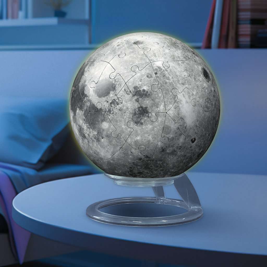 Rompecabezas 3D de 74 piezas de la Luna iluminada de Ravensburger