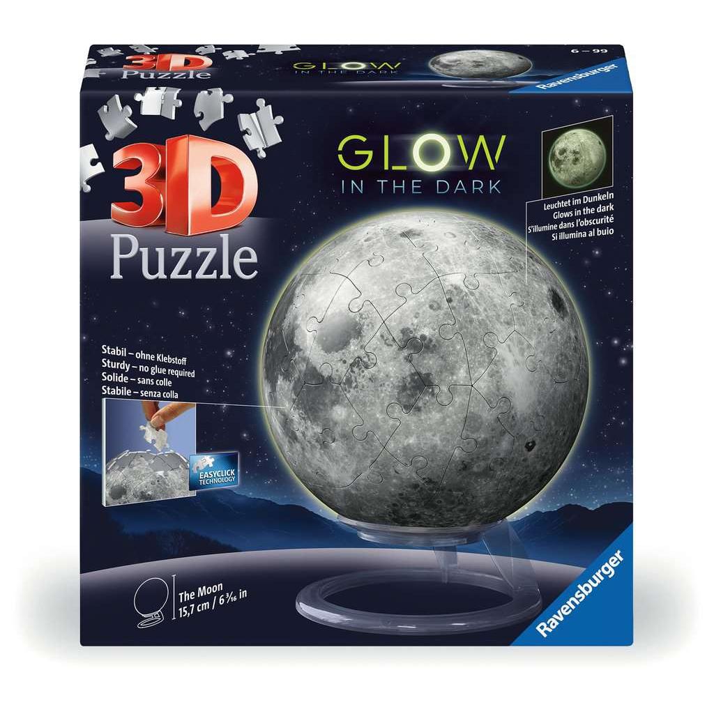 Rompecabezas 3D de 74 piezas de la Luna iluminada de Ravensburger