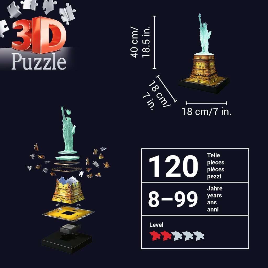 Light-Up Statue of Liberty 120 Piece 3D Jigsaw Puzzle Ravensburger 5
