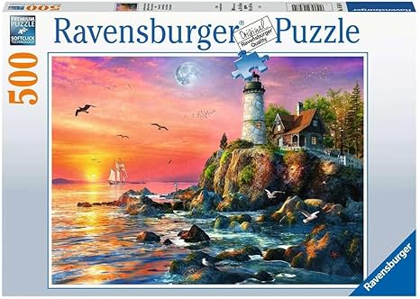 Ravensburger Lighthouse at Sunset Puzzle - 500 Piece Jigsaw Puzzle