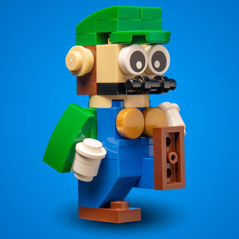 Custom Green Plumber Building Figure made using LEGO parts 2