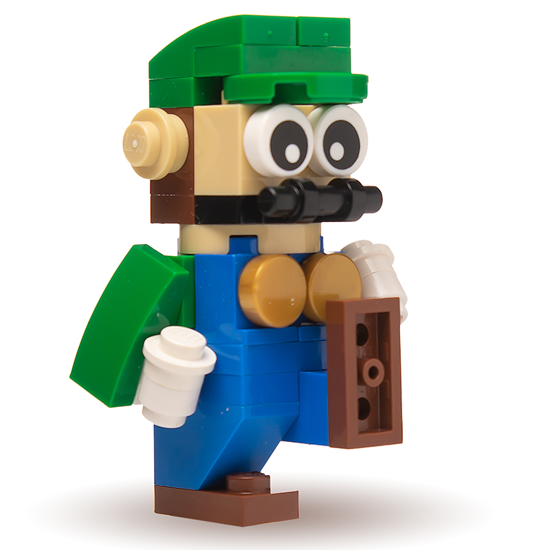 Custom Green Plumber Building Figure made using LEGO parts