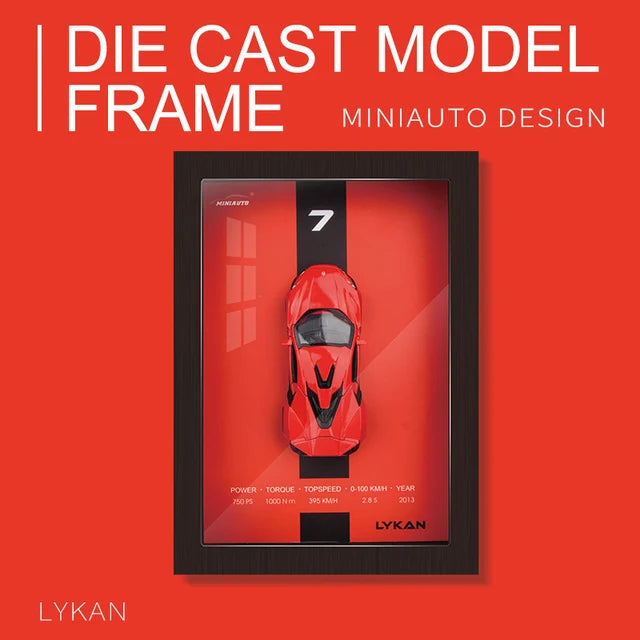 Lykan HyperSport 2013 1:32 Scale Diecast Model Car in Photo Frame for Wall Mount Display
