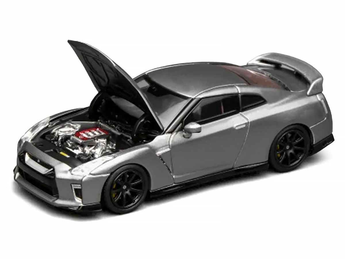 2020 Nissan GT-R (R35) Track Edition Engineered by NISMO RHD (Right Hand Drive) Dark Metal Gray Metallic "Senior 64" Series 1/64 Diecast Model Car by MotorHelix