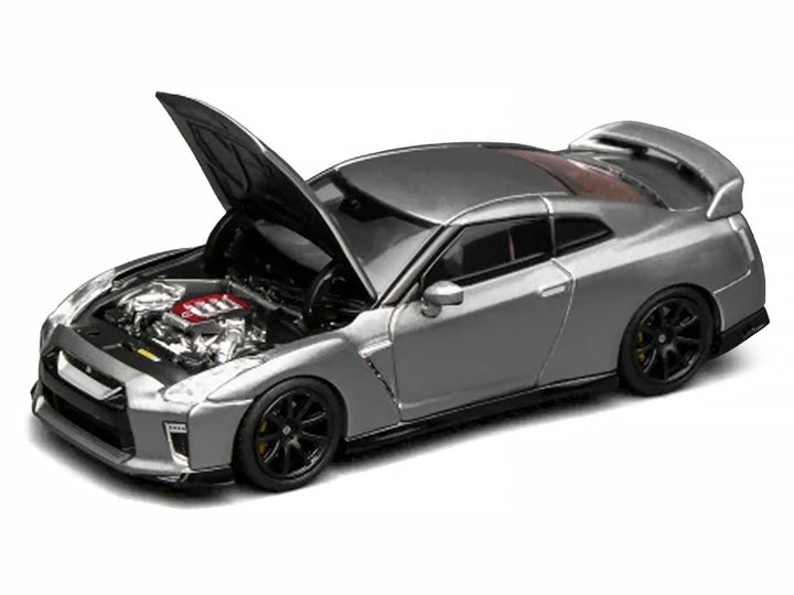 2020 Nissan GT-R R35 Track Edition Engineered by NISMO Dark Metal Gray Metallic 1:64 diecast model by MotorHelix