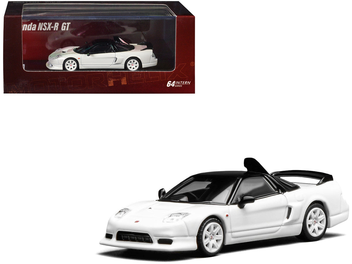 Honda NSX-R GT RHD (Right Hand Drive) Championship White with Black Top "Intern 64" Series 1/64 Diecast Model Car by MotorHelix-4