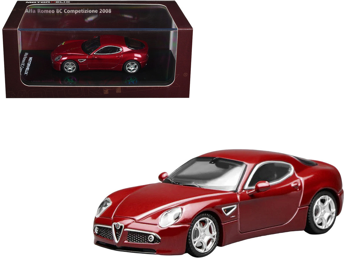 2008 Alfa Romeo 8C Competizione Competition Red Metallic 1/64 Diecast Model Car by MotorHelix