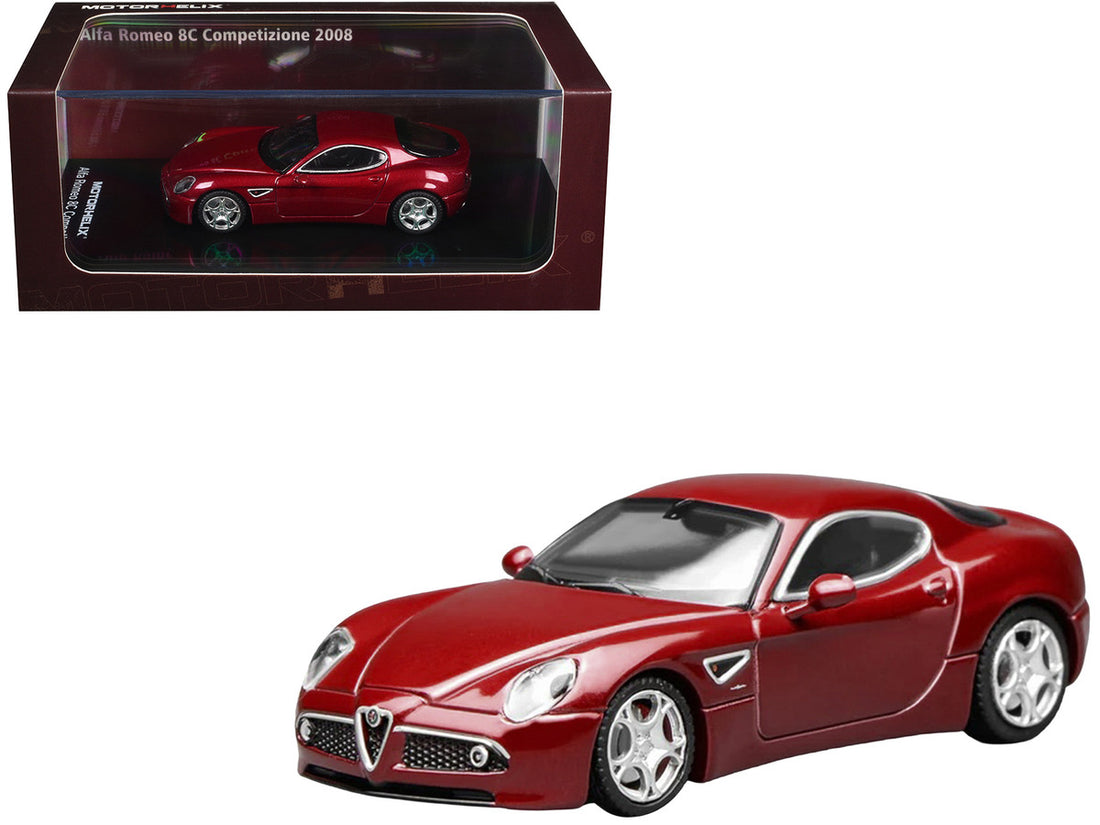 2008 Alfa Romeo 8C Competizione Competition Red Metallic 1/64 Diecast Model Car by MotorHelix