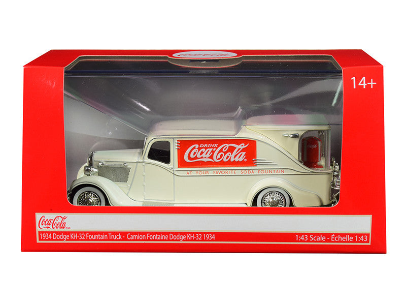 1934 Dodge KH-32 Streamline Fountain Truck "Coca-Cola" Cream 1/43 Diecast Model Car by Motorcity Classics-0