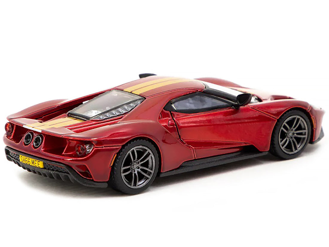 Ford GT Liquid Red Metallic with Gold Stripes "Shmee150 Collection" "Collaboration Model" 1/64 Diecast Model Car by Mini GT & Tarmac Works-1