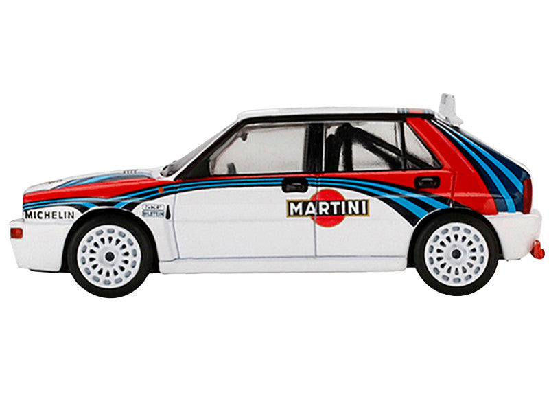 Lancia Delta HF Integrale Evoluzione White with Graphics "Martini Racing" 1/64 Diecast Model Car by Mini GT-1