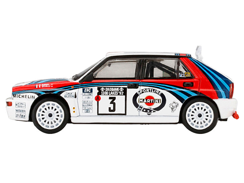 Lancia Delta HF Integrale Evoluzione #3 Didier Auriol - Bernard Occelli Winner "Rally 1000 Lakes" (1992) 1/64 Diecast Model Car by Mini GT-2