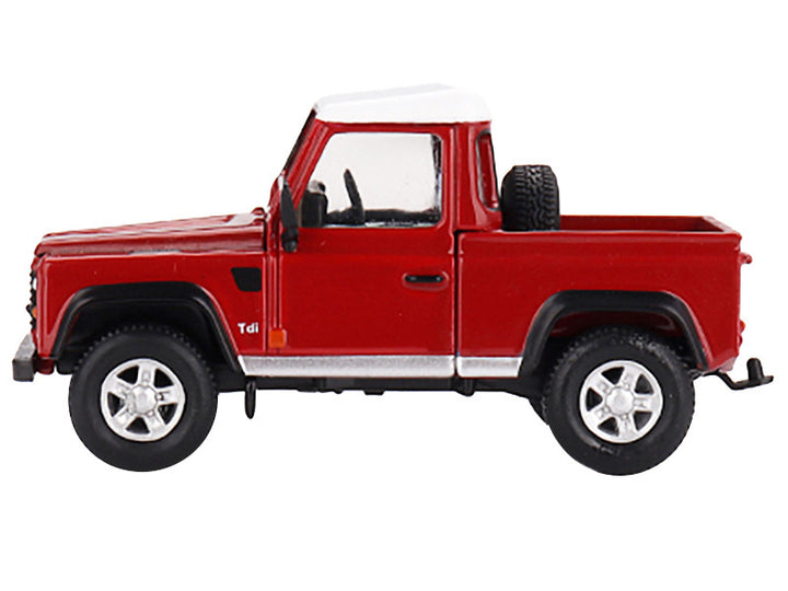 Land Rover Defender 90 Pickup Truck Masai Red Limited Edition to 1800 pieces Worldwide 1/64 Diecast Model Car by Mini GT-1