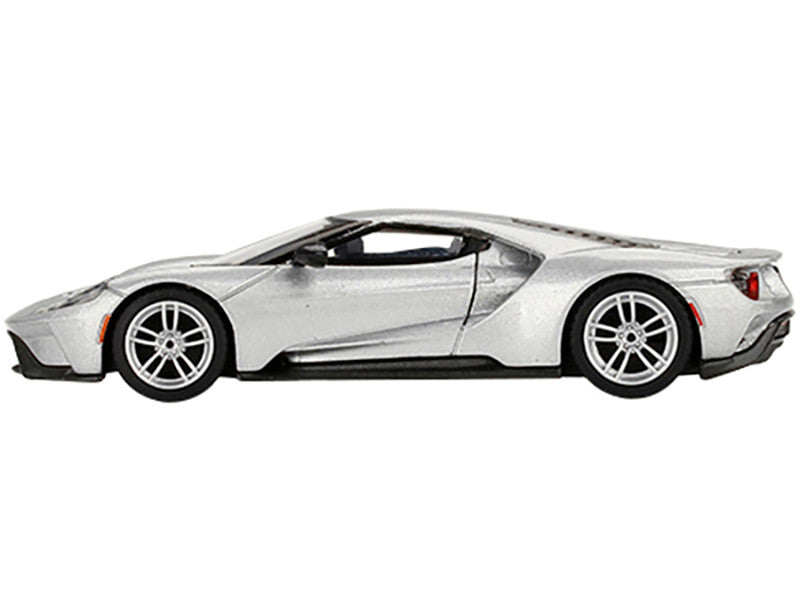 Ford GT Ingot Silver Metallic Limited Edition to 2400 pieces Worldwide 1/64 Diecast Model Car by Mini GT-1