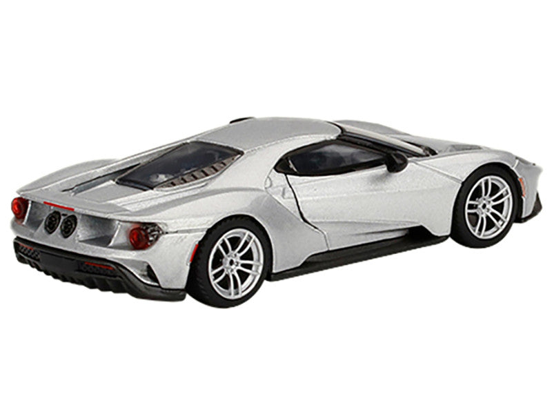 Ford GT Ingot Silver Metallic Limited Edition to 2400 pieces Worldwide 1/64 Diecast Model Car by Mini GT-2