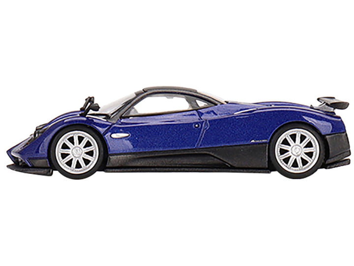 Pagani Zonda F Blu Argentina Blue Metallic with Black Top Limited Edition to 3000 pieces Worldwide 1/64 Diecast Model Car by Mini GT-1