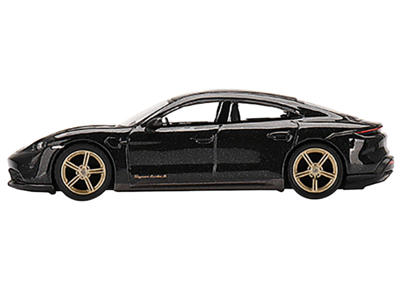 Porsche Taycan Turbo S Volcano Gray Metallic Limited Edition to 1800 pieces Worldwide 1/64 Diecast Model Car by Mini GT-1