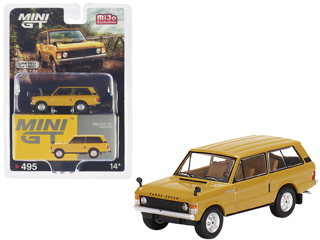 1971 Range Rover Bahama Gold Limited Edition 1/64 Diecast Model Car by Mini GT-0