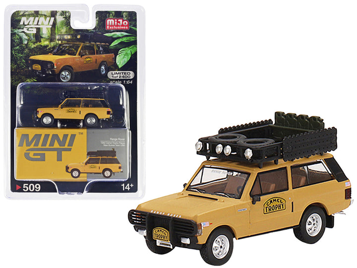 Range Rover with Roofrack Tan "Camel Trophy - Papua New Guinea Team USA" (1982) Limited Edition to 2400 pieces Worldwide 1/64 Diecast Model Car by Mini GT-0