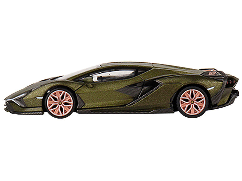 Lamborghini Sian FKP 37 "Presentation Edition" Matt Green Metallic Limited Edition to 4800 pieces Worldwide 1/64 Diecast Model Car by Mini GT-1