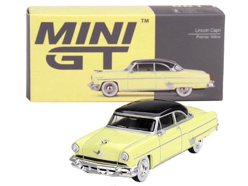 1954 Lincoln Capri Premier Yellow with Black Top Limited Edition to 3000 pieces Worldwide 1/64 Diecast Model Car by Mini GT-3