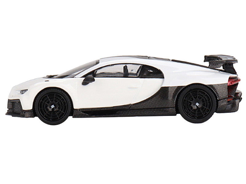 Bugatti Chiron Pur Sport White and Carbon Limited Edition to 3000 pieces Worldwide 1/64 Diecast Model Car by Mini GT-1