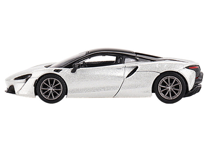 McLaren Artura Ice Silver Metallic with Black Top Limited Edition to 2040 pieces Worldwide 1/64 Diecast Model Car by Mini GT-1