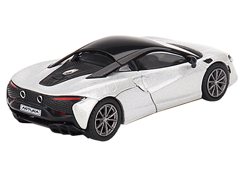 McLaren Artura Ice Silver Metallic with Black Top Limited Edition to 2040 pieces Worldwide 1/64 Diecast Model Car by Mini GT-2