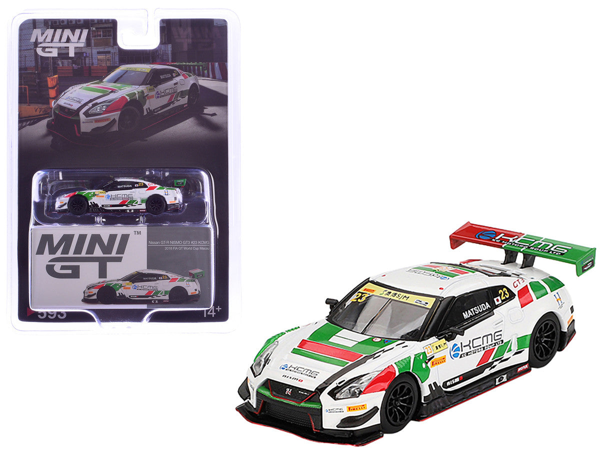 Nissan GT-R NISMO GT3 #23 Tsugio Matsuda "KCMG" "FIA GT World Cup Macau" (2018) Limited Edition 1/64 Diecast Model Car by Mini GT-2