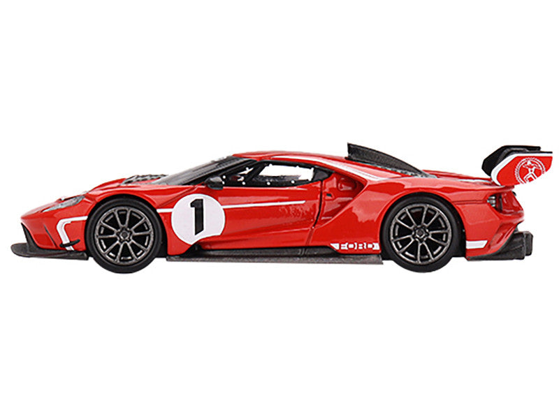 Ford GT MK II #1 Rosso Alpha Red with White Stripes Limited Edition to 2760 pieces Worldwide 1/64 Diecast Model Car by Mini GT-1