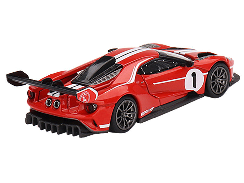 Ford GT MK II #1 Rosso Alpha Red with White Stripes Limited Edition to 2760 pieces Worldwide 1/64 Diecast Model Car by Mini GT-2