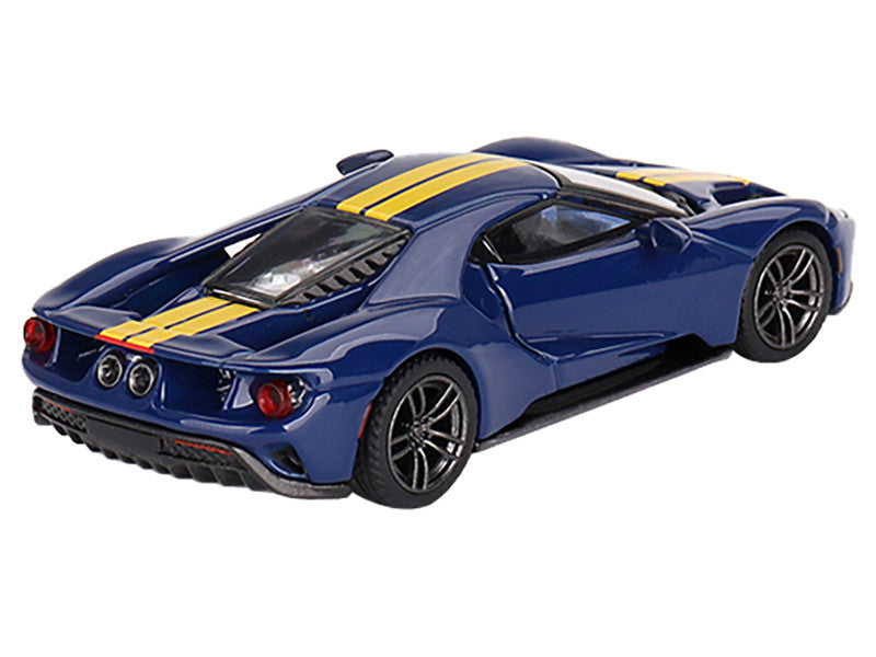 Ford GT Sunoco Blue with Yellow Stripes Limited Edition to 3600 pieces Worldwide 1/64 Diecast Model Car by Mini GT-1