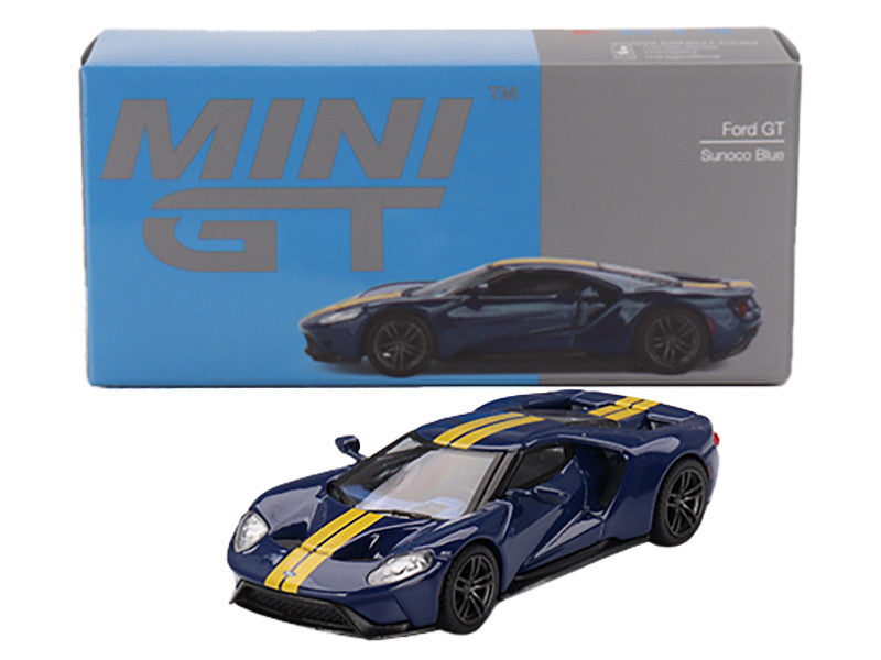 Ford GT Sunoco Blue with Yellow Stripes Limited Edition to 3600 pieces Worldwide 1/64 Diecast Model Car by Mini GT-2