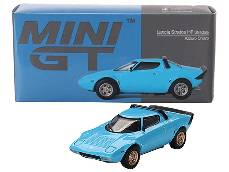 Lancia Stratos HF Stradale Azzuro Chiaro Blue Limited Edition to 1800 pieces Worldwide 1/64 Diecast Model Car by Mini GT-3